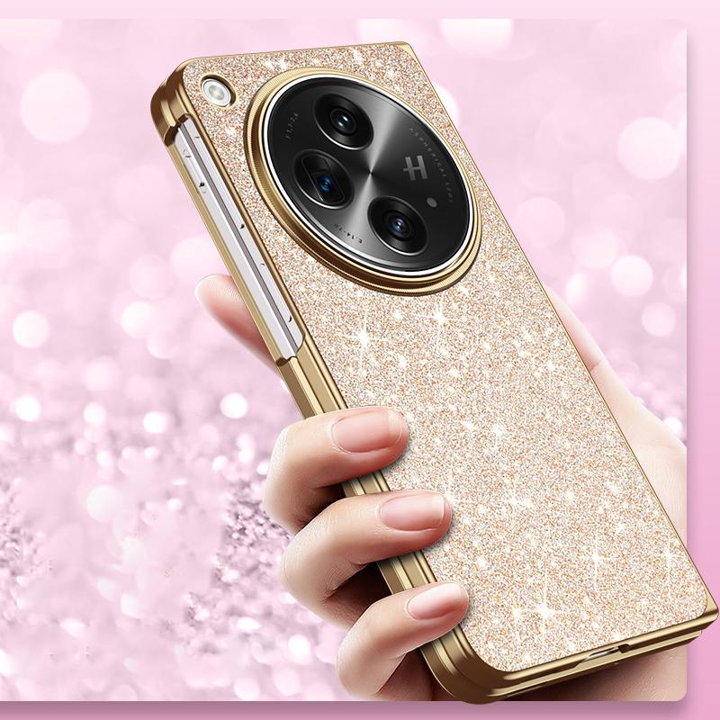 For Oppo Find N3 Case Slim Shinny PU Leather Electroplating Phone Case Cover For Oppo Find N N2 N3