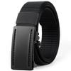 Adjustable Alloy Men Nylon Belt Texture Automatic Buckle Cloth Waistband Solid Color Durable Sturdy Cloth Belt Students