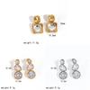 Geometric Stainless Steel Earrings With Zirconia For Women Summer Fashion Jewelry
