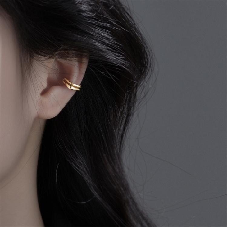 Elegant Irregular Double-Layer Line Ear Clip Comfortable Ear Bone Cuff Unisex Earrings Adornment Unique Christmas Gift