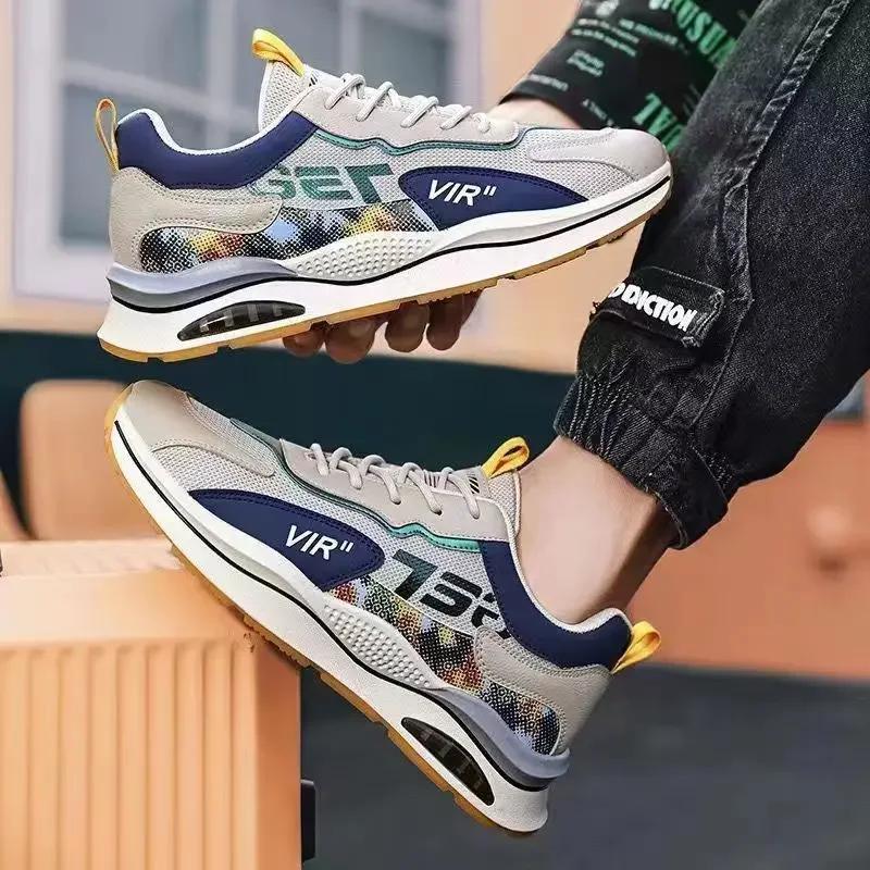Men's Fashi Sneakers Lightweight Men Casual Shoes Breathable Men Shoes Lace-Up Walking Shoes Sports Running Sneakers