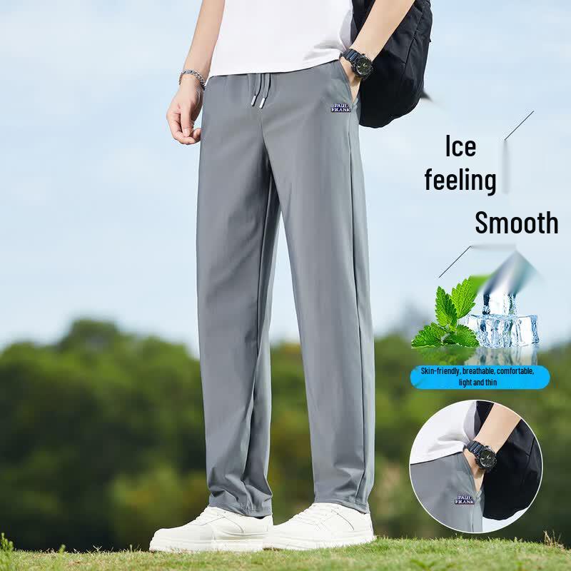 Paul Frank Men s Loose-fit Straight Casual Pants XL светло-серый