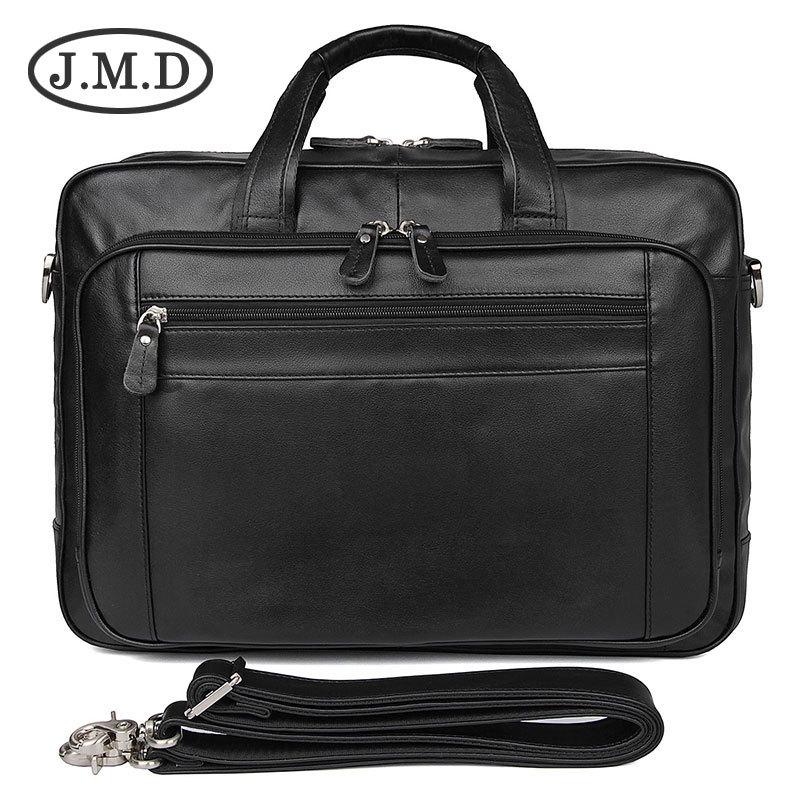 

Jiamida Мужской повседневный портфель из натуральной кожи, большая сумка для ноутбука 17 дюймов чёрный