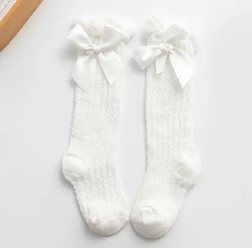 0-3T Newborn Baby Girl Bowknot Middle Tube Socks Bow Knee High Long Cotton Lace Baby Socks Comfortable Children Princess socks