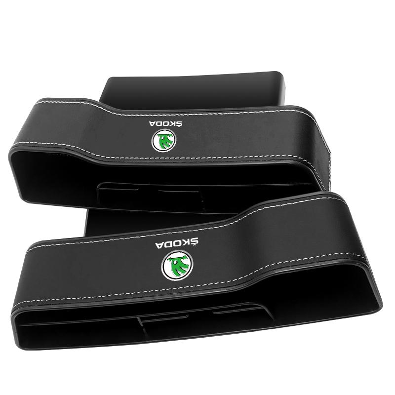 

2 шт. Органайзер для автомобильного сиденья, щелевой ящик для хранения, аксессуары для автомобиля для Skoda Octavia Fabia A7 Kamiq Kapoq Kodiaq Rapid SCALA Superb Yeti Derivati 2pcs чёрный