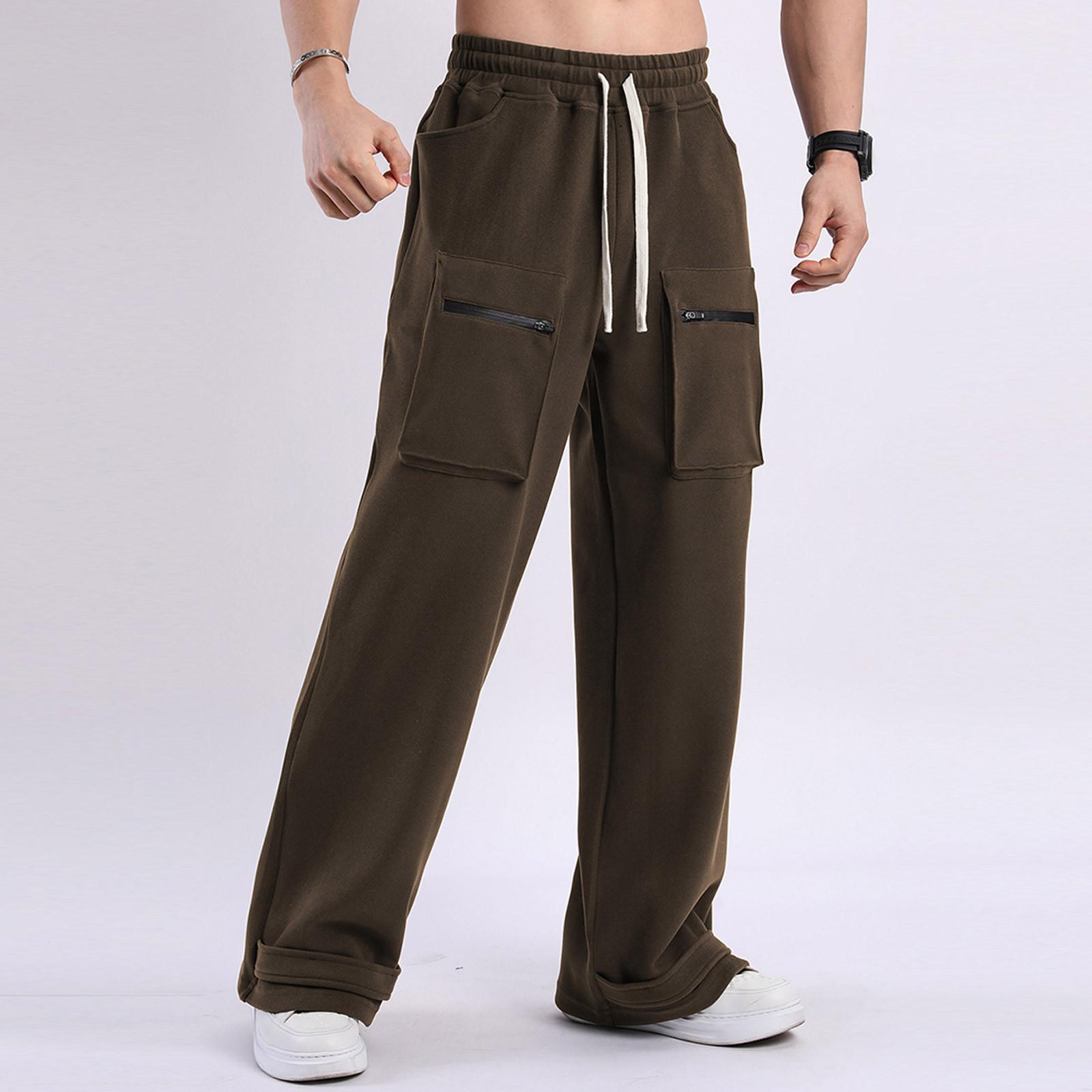 

Повседневные спортивные брюки, мужские свободные леггинсы с длинными вставками, тренировочные брюки для бега и фитнеса L кофейный