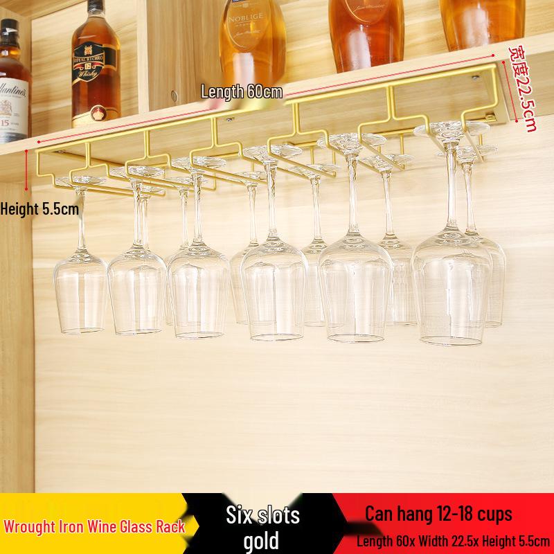 Red Wine Glass Hanging Rack for Stemware Display and Storage