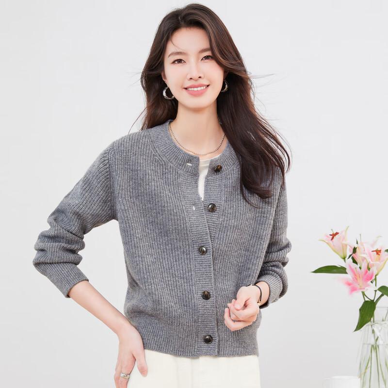 

Jinjuan Women s 100% Pure Wool Long Sleeve Cardigan XL
