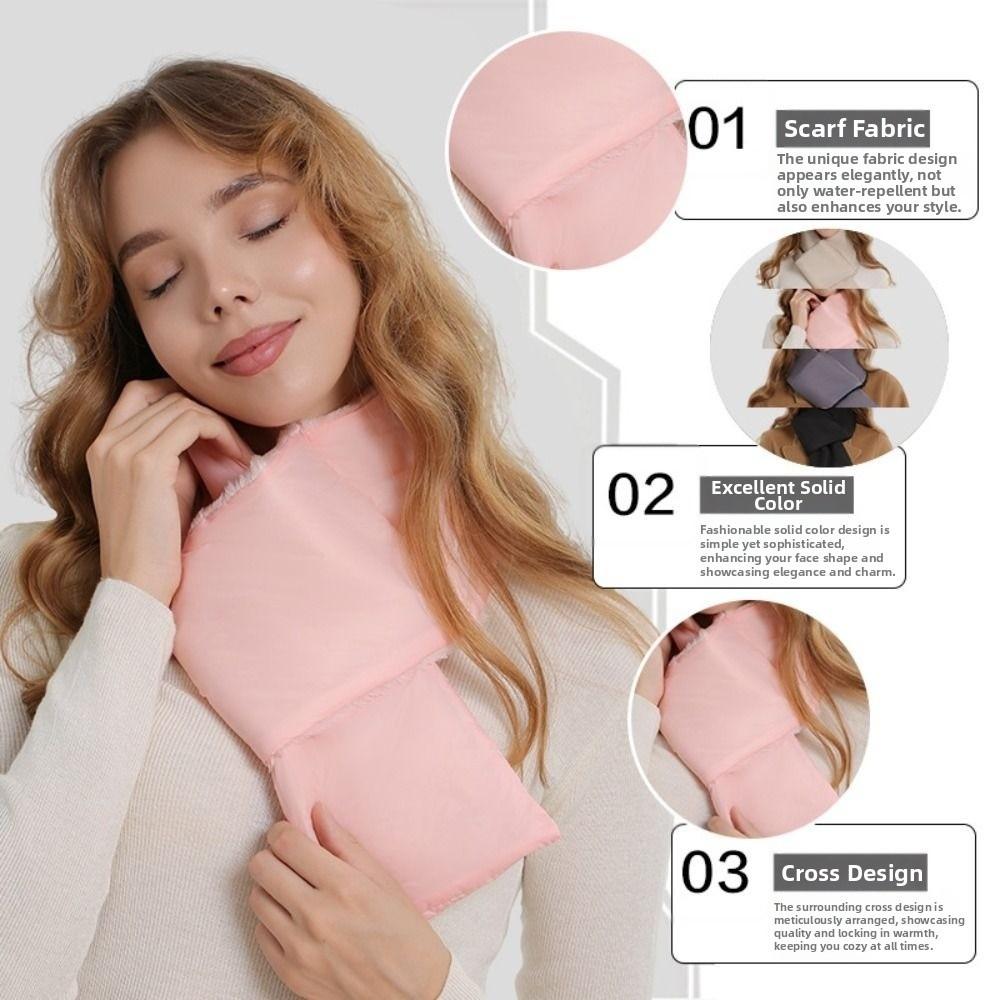 Down Cotton Winter Scarf Neck Protection Warmer Neck Scarf New Plush Scarves  Men Women