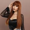 Women's Simulation Wig 70cm Hair Caramel Wig Long Straight Wig Full Headgear Rose Hair Net Headdress Beauty Decoration Wig