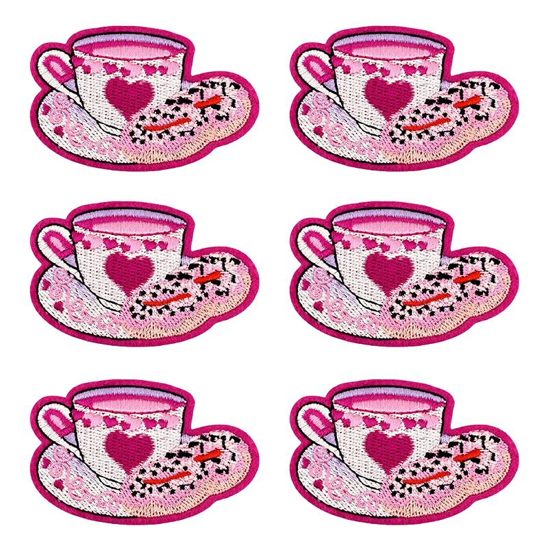 10PCS/lots Valentine's Day Embroidered Patches Pink Love Heart Patch Iron On Patches For Clothing Holiday Decoration Gift DIY