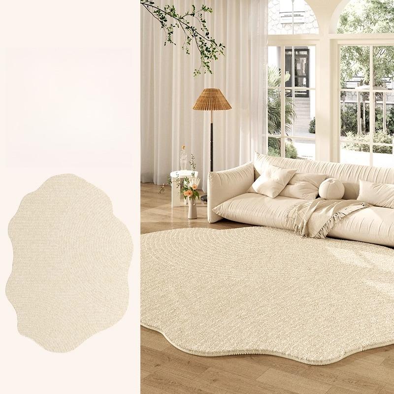 Fluffy Soft Lounge Floor Mat Thickend Plush Bedside Rug Cream Style Bedroom Decor Plush Irregular Shapes Carpets For Living Room