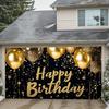 1pc Birthday Glitter Balloon Durable Hanging Banner Golden Polyester