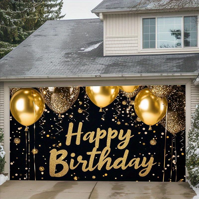 1pc Birthday Glitter Balloon Durable Hanging Banner Golden Polyester