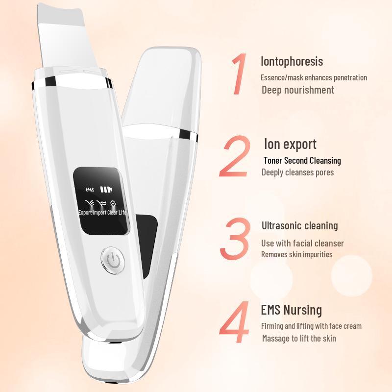 Ultrasonic Skin Scrubber & Blackhead Remover: Beauty Instrument for Facial Pores, Blackhead Suction, and Skin Peeling.