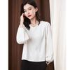 Loose V-neck Chiffon Shirt Long-sleeved Fashionable and Versatile Commuting Pullover Top