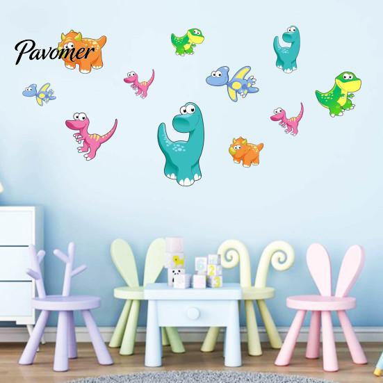 Durable Wall Decals for Glass Doors Luminous Cartoon Dinosaur Sticker, Self-Adhesive Decorative Waterproof PVC Murals Windows Kids Room Nursery