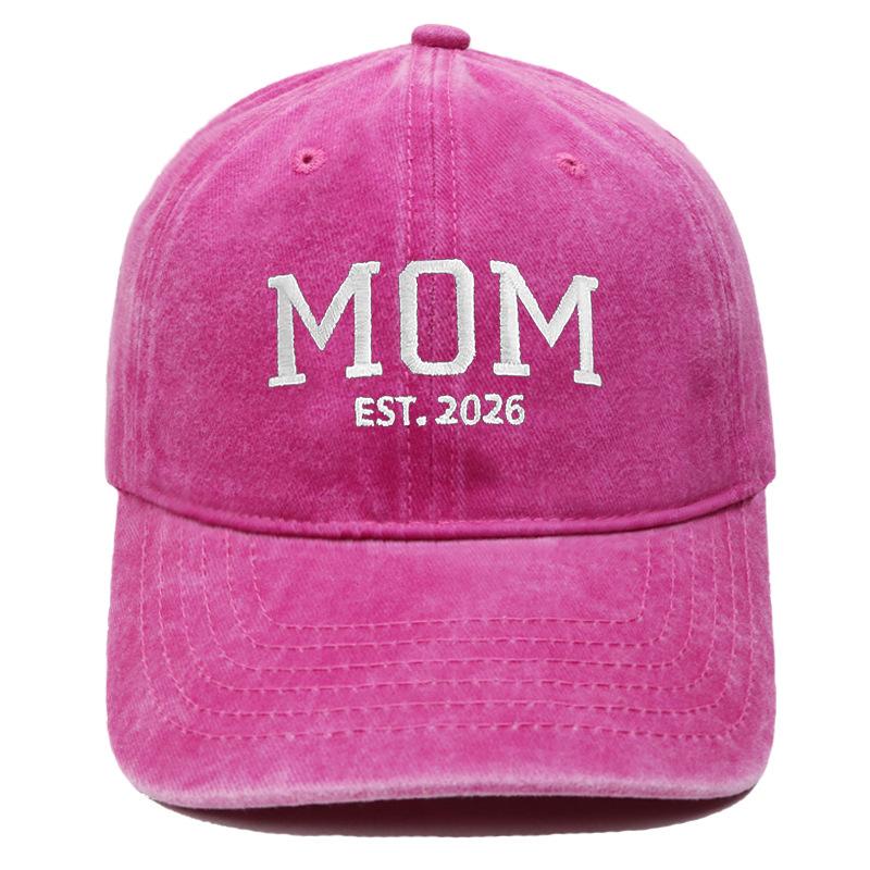 Hot Sale DAD MOM Embroidered Baseball Cap Washed Retro Male and Female Couples Casual Versatile Hat
