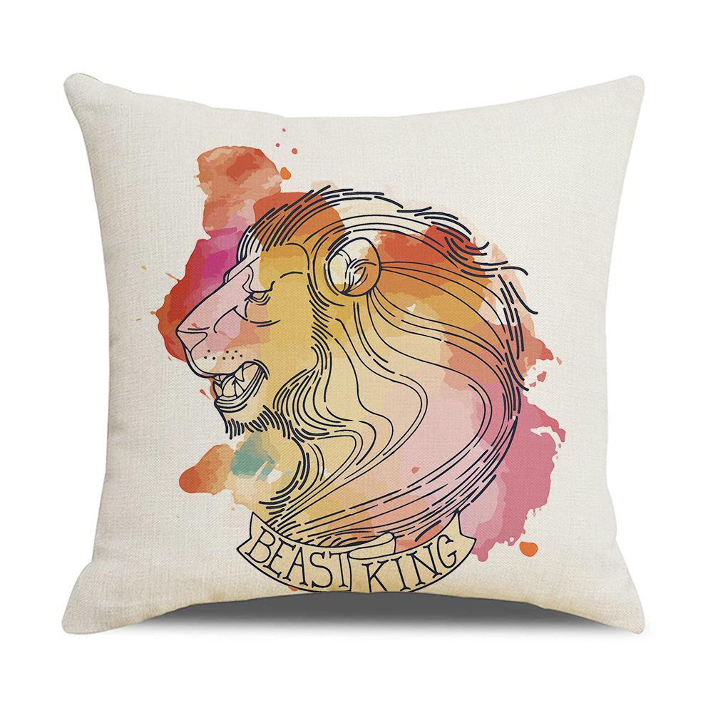 

Ins Home Small Fresh Cartoon Animal Square Household Items Car Office Linen Pillow Cushion Cover 45 * 45Cm (excluding pillow core)