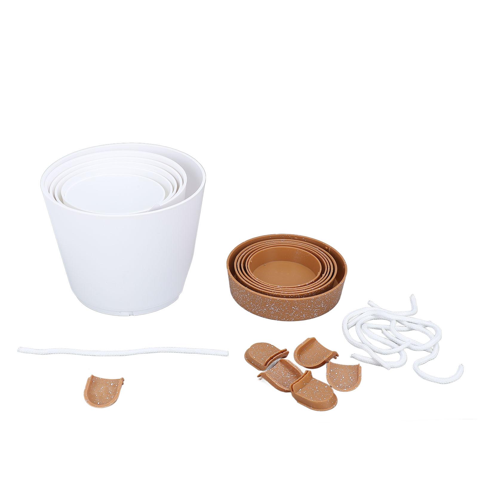 

6Pcs Self Watering Planter Buckle Design Side Drainage Hole Plastic Indoor Plant Pot Flower Pot for белый