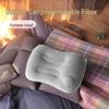 Inflatable PVC Flocking Press-to-Inflate Square Pillow for Outdoor Camping and Travel Lumbar Support