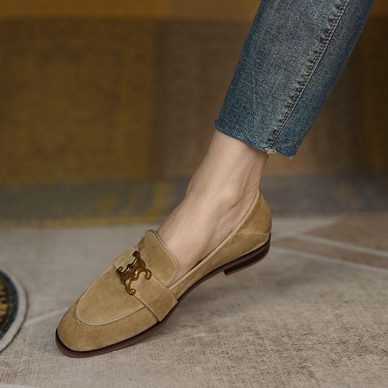 Women s Slip-On Loafers - Spring Autumn 2025 Khaki Blue with Soft Sole Size 36 3518₽