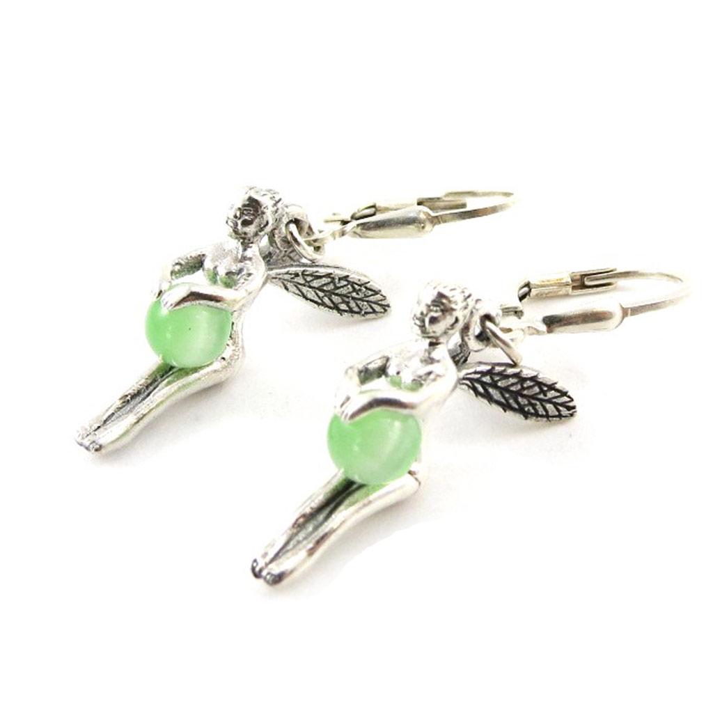 Les Trésors De Lily [C7562] - Silver Sleepers 'Tinkerbell' Silbergrün - 15x20 mm