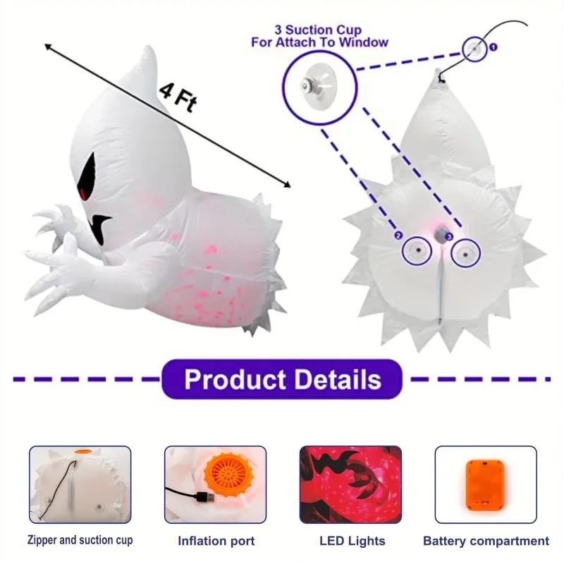 Scary Halloween Inflatable Ghost Outdoor Indoor Haunted House Prop Giant Blow Up Decor for Garden Yard Party Decoration