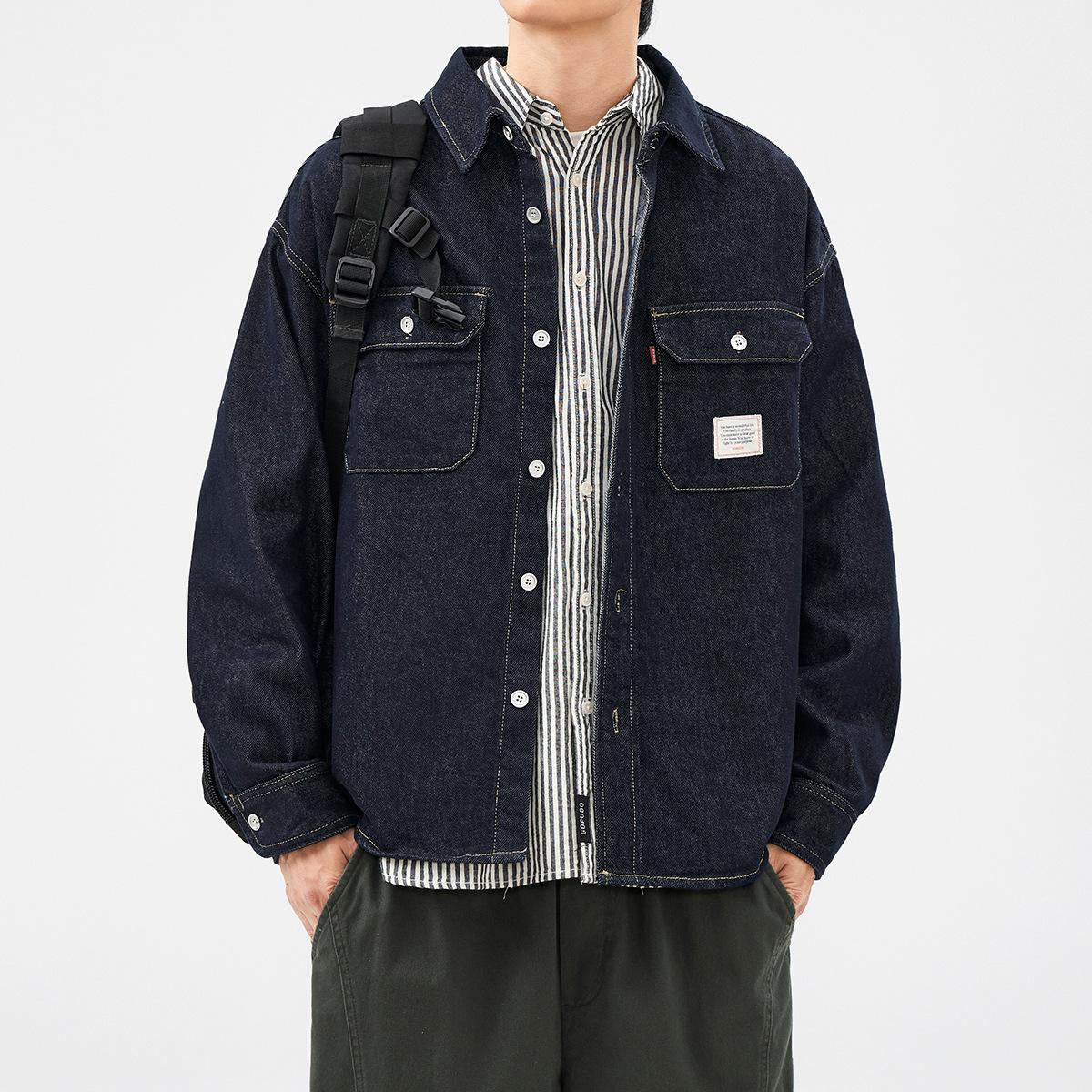 Мужская джинсовая куртка Hansca American Denim с широкими лацканами — фото 5