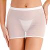 Womens See Through Solid Color Low Rise Elastic Waistband Mini Skirt