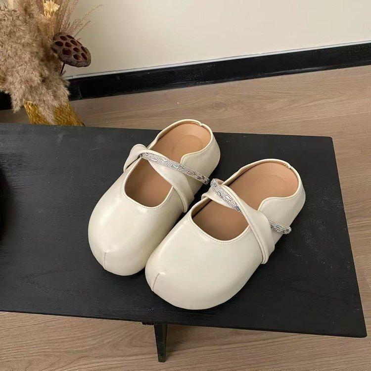 

Thick-bottomed bag head half slippers for women to wear in the summer of 2025 New small lazy inner height-increasing cool fashionable slippers 40