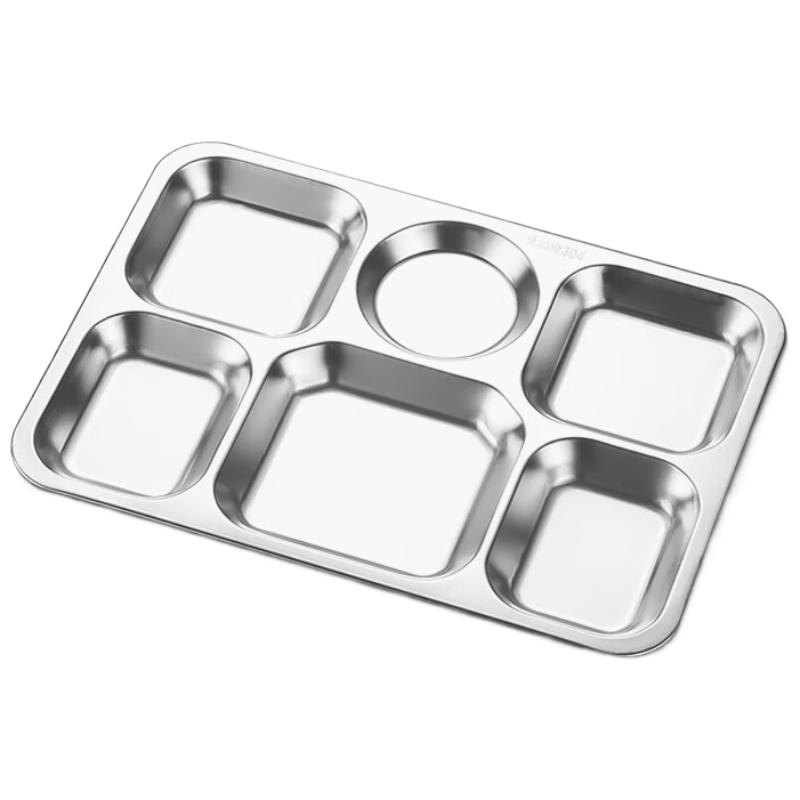 304 Stainless Steel Divided School Canteen Plate