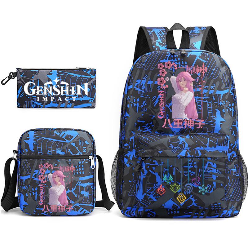 Three-piece Backpack Versatile High School Travel Bag