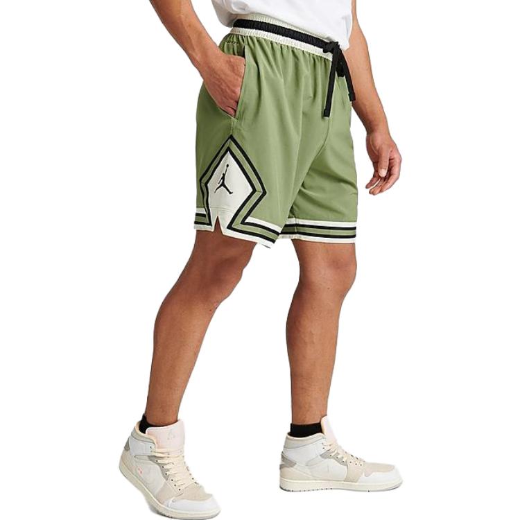 Jordan Dri-FIT Sport Pieced Contrast Strap Athletic Shorts Men Bottoms Olive FB7580-340
