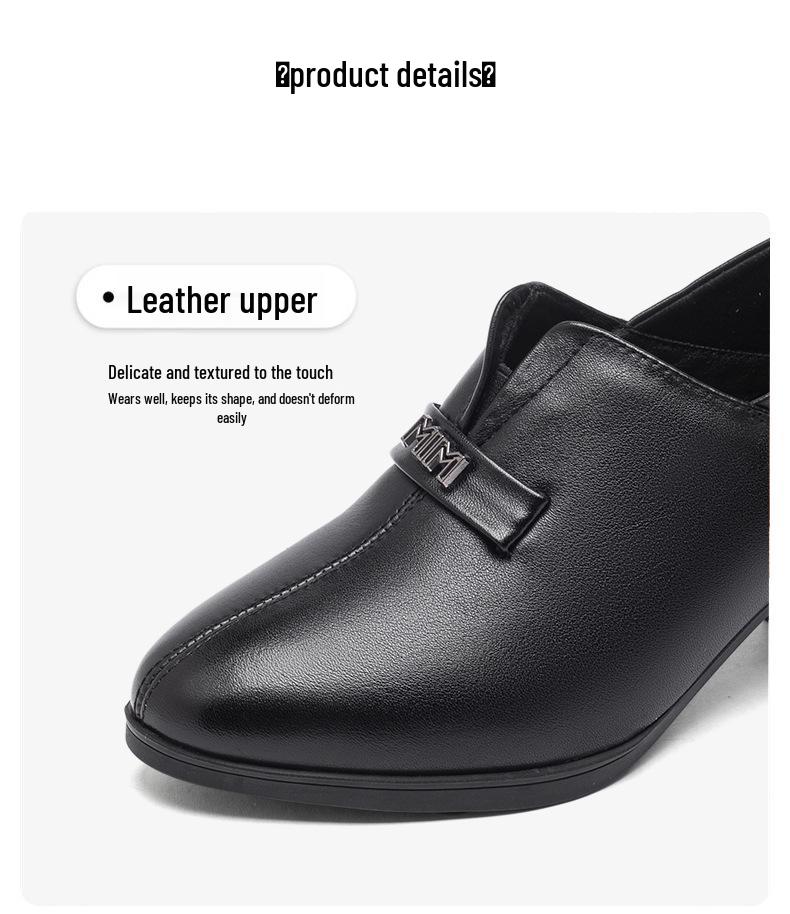 Autumn 2025 Women's Casual Chunky Heel Genuine Leather Shoes - Bestseller, Modern Mid-Heel Style.