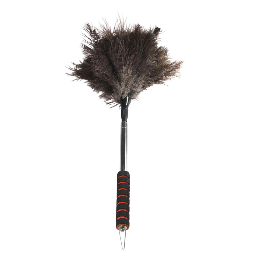 Telescoping AntiStatic Ostrich Feather Duster Adjustable Handle Dusting Tool For Home Car Office Multiple Surfaces Use