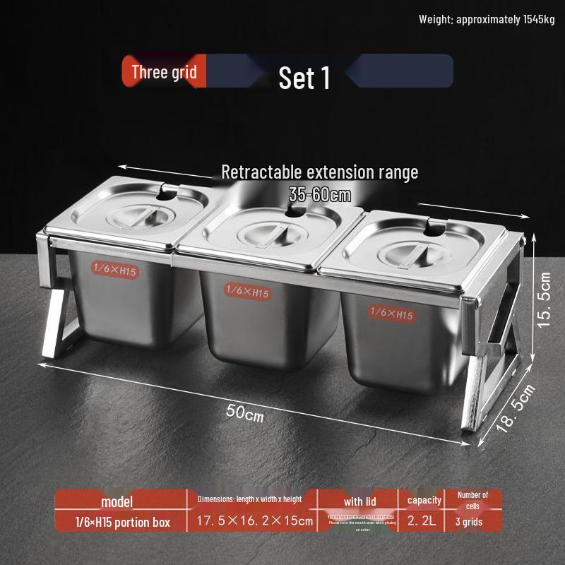 777 Stainless Steel Modular Condiment & Ingredient Holder Set