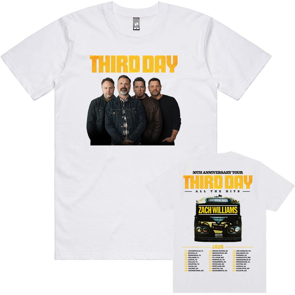 Third Day Third Day 30th Anniversary Tour 2026 T-shirt Unisex Streetwear Cotton Short Sleeve Tshirts All The Hits Print Tee XS