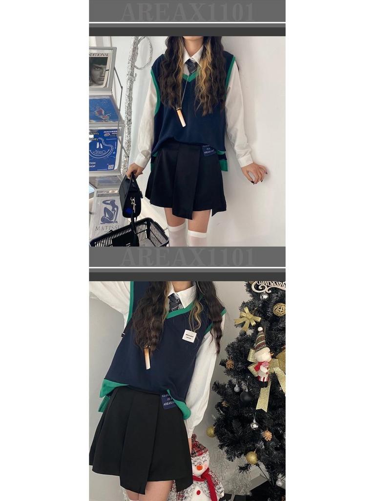 Niche Design College Style High-Waist Irregular Mini Skirt for Spring/Summer