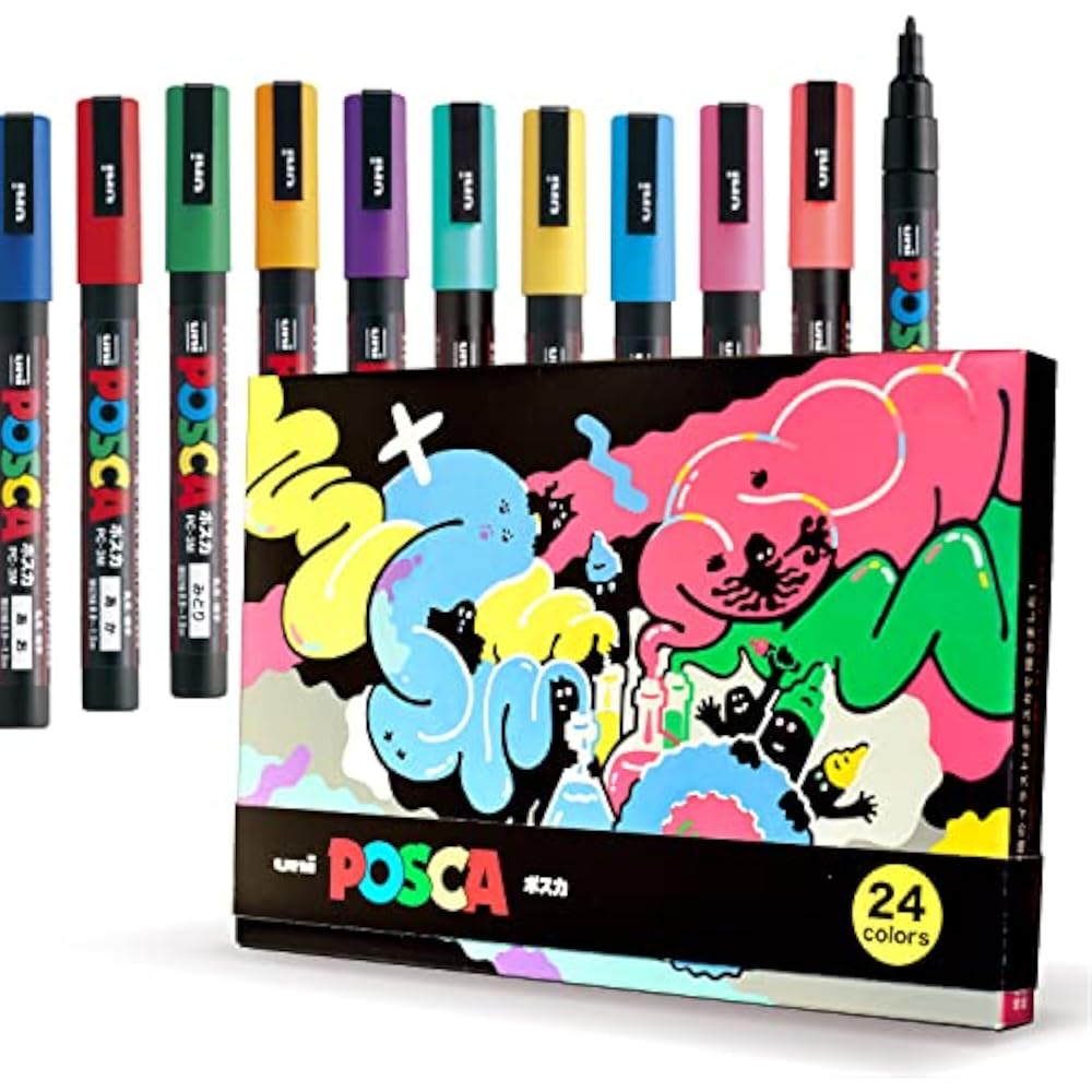 Mitsubishi Pencil Uniposca POSCA Water-based Pen Water-based Marker, Made in Japan, Color Pen, Fi...