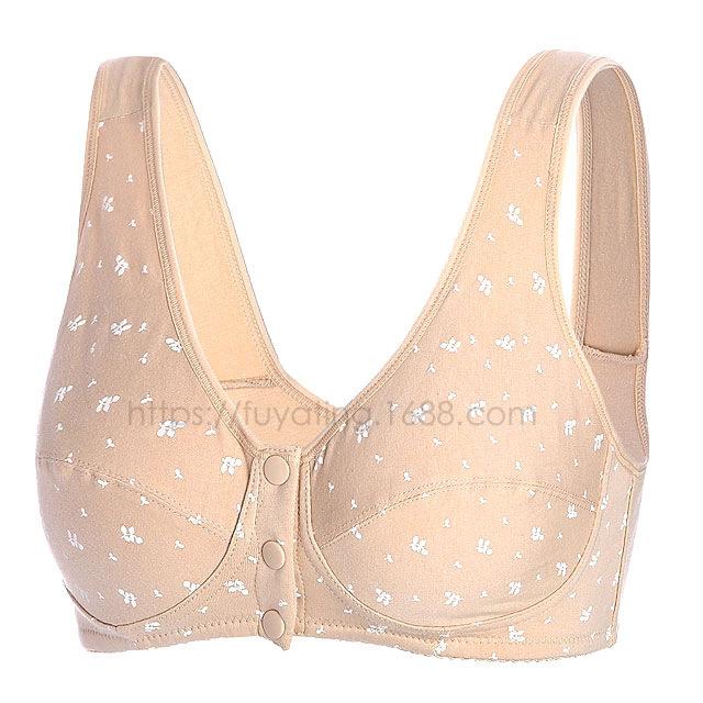 

Direct batch summer printing without steel rim in the elderly cotton front buckle large size vest underwear bra 44/100 yardage абрикосовый