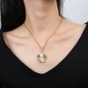 Classic 45cm 60cm Stainless Steel Laser Sweater Chain Necklace Luxury Women Party Jewelry Clover Pendant Trendy