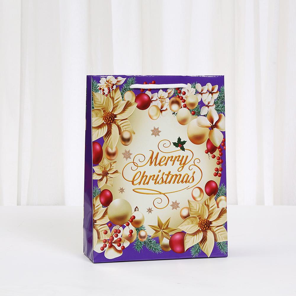 12/30pcs Merry Christmas Paper Tote Bags Reusable Gift Bags with Rope Handles for Holiday Parties Packing Candy Gifts Cake