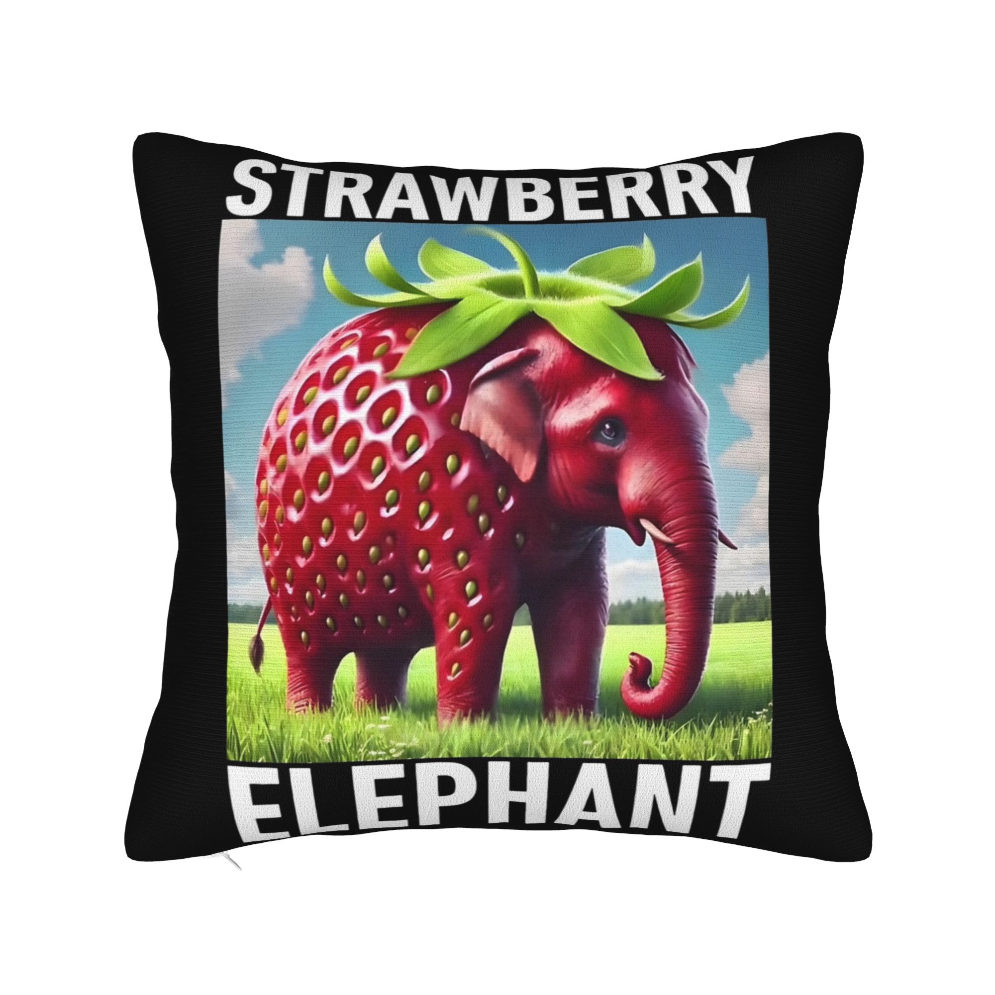 

Strawberry Elephant Italian Brainrot Meme Pillowcase Soft Fabric Cushion Cover Decoration Throw Pillow Case Cover Bed 40cmx40cm