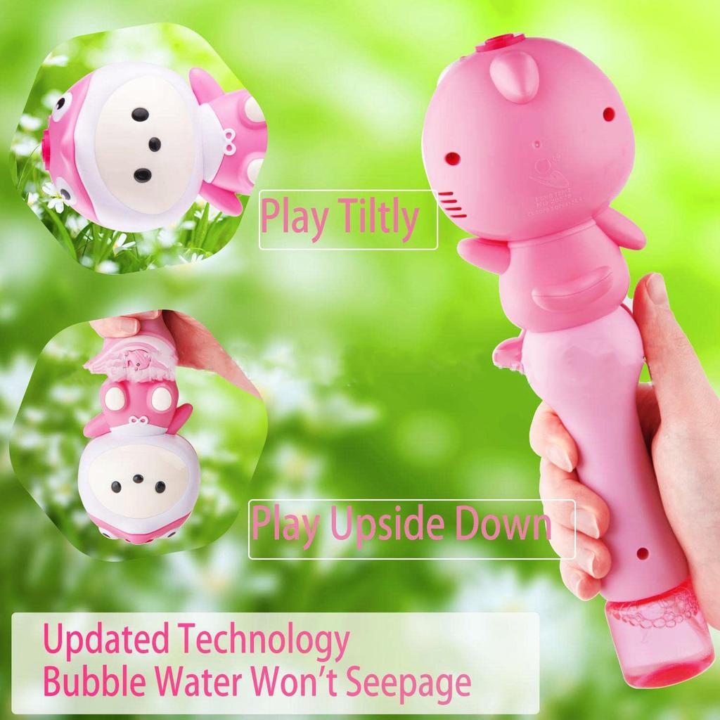 Cartoon Cute Pig Electric Bubble Gun Kids Toy Bubbles Machine Automatic Soap Blower with Light Outdoor Party bubble house Gift