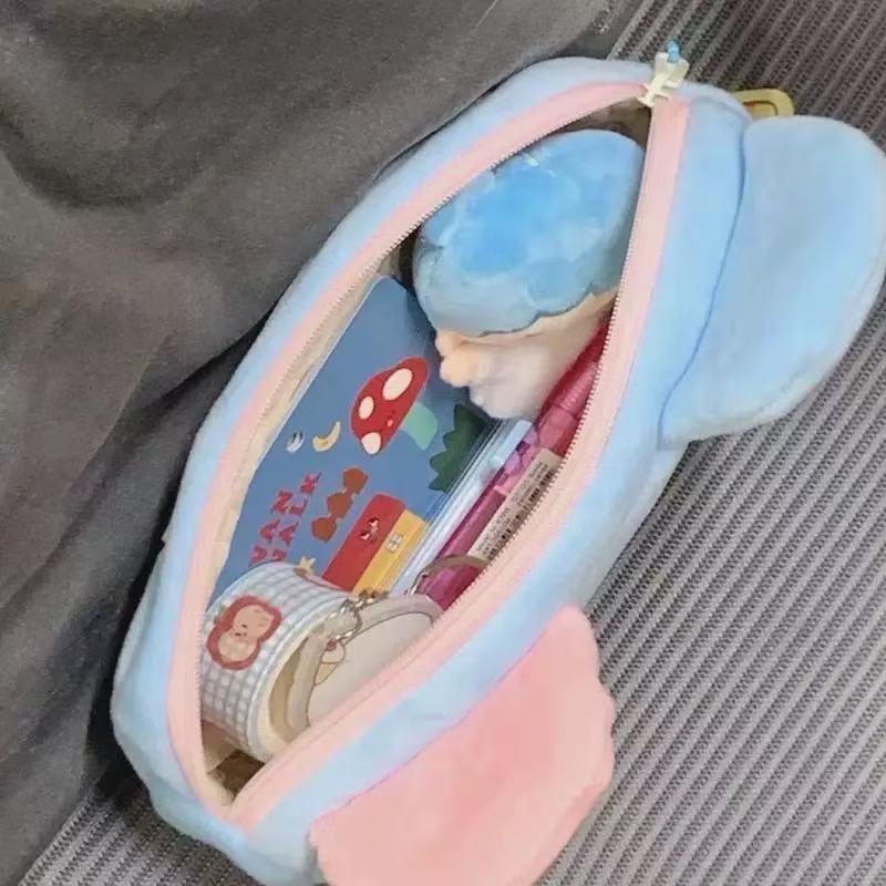 Cute Cartoon Pencil Case for Kids Sweet Animal Piggy Puppy Stationery Storage Bag Portable Large Capacity Pen Bag Student