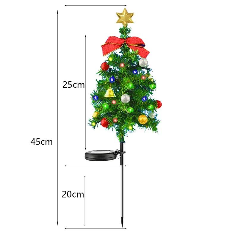 

Christmas Tree Decorations Solar Outdoor Waterproof Light Sensor Colorful Christmas Lights for Garden Pathway Landscape Party 1pcs