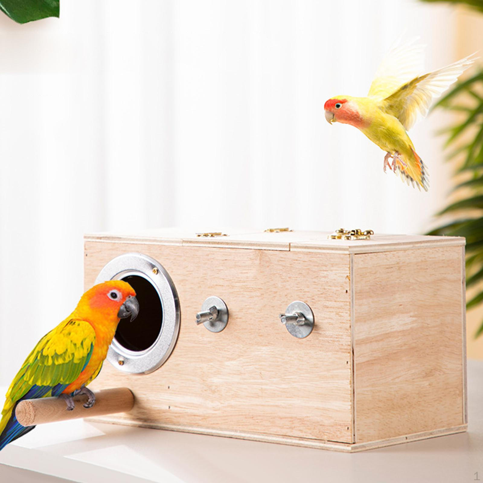 

Bird Hatching House Cage Parrot Nest Breeding Box for Conures, Lovebirds Budgie Conures Outdoor 20x12x12cm Left Hang