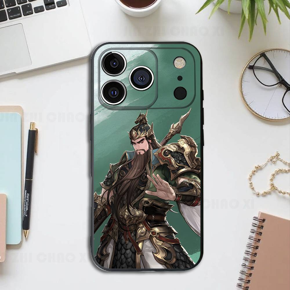 Three Kingdoms Hero Silicone Phone Case For IPhone 17 16 15 14 13 12 11 X XS Plus Pro Max Shockproof Soft Cover