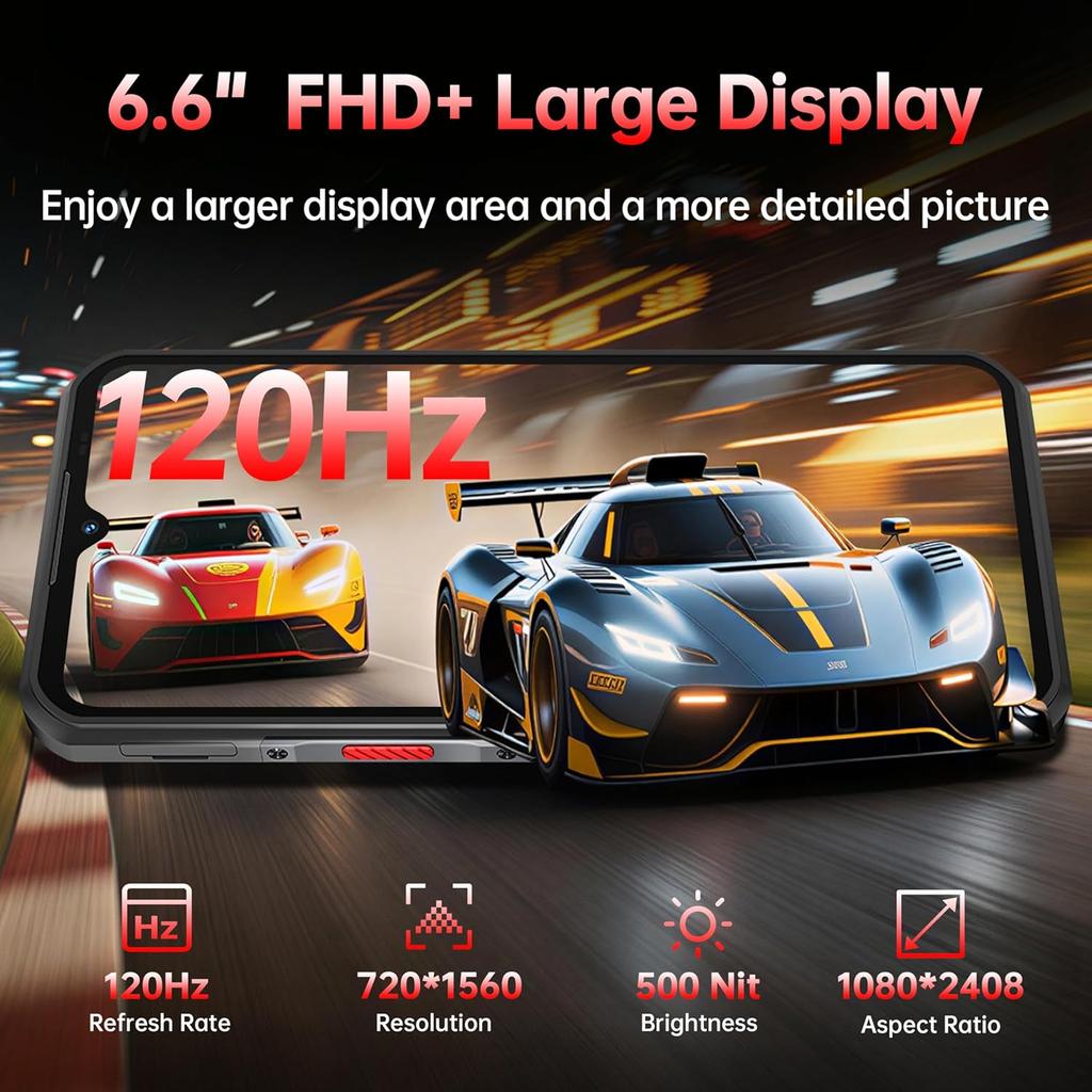 OUKITEL WP55S Cellphone 24GB+256GB 11000mAh 6.6" Display 64MP Android 15 Smartphone